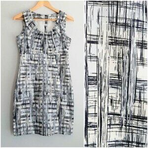 ALFRED SUNG Pure Blue & White Sleeveless Sheath Dress Sz 4